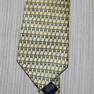 Morgano Uomo Men's Tie Gold Yellow Blue Bit Print